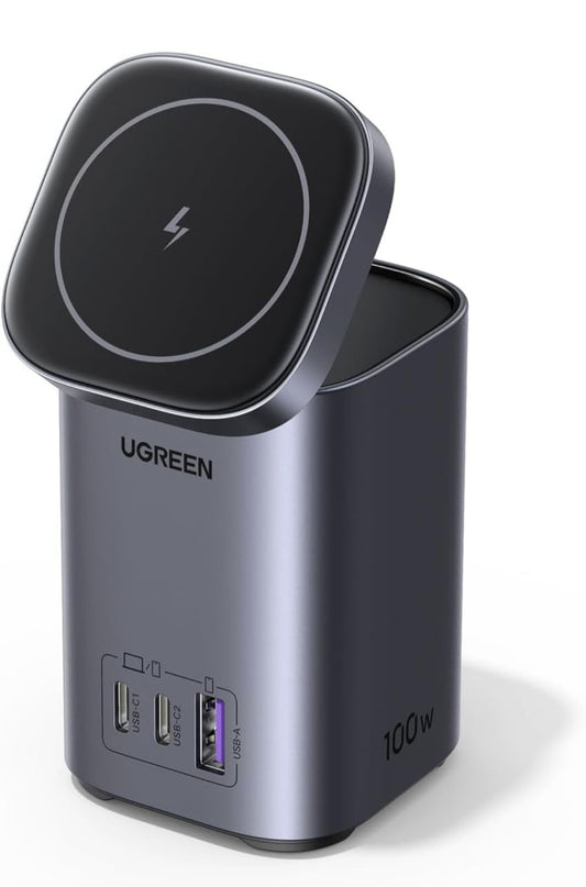MagSafe Cargador Inalámbrico, 100W Cargador USB C GaN,4 En 1 Estación de Carga Magnética, compatible con iOS y Android